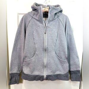 Lululemon Scuba Hoodie Full Zip thick Heather Gray Women’s Size 10 EUC